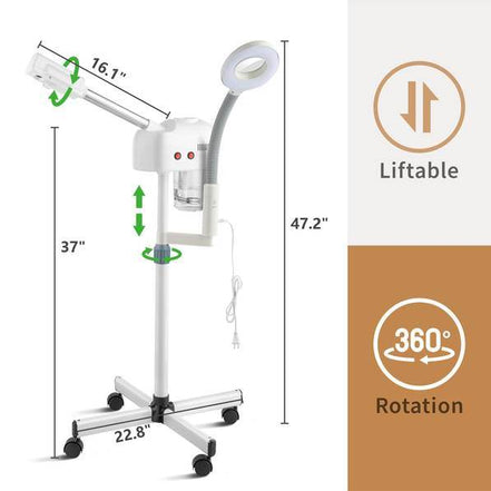 MLNshops 2-in-1 Facial Steamer with Magnifying Lamp
