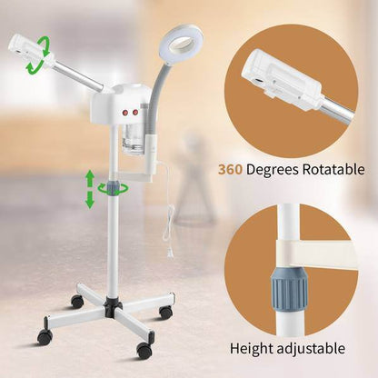 MLNshops 2-in-1 Facial Steamer with Magnifying Lamp