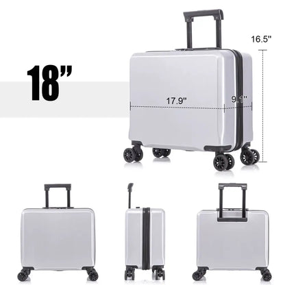 2 Piece Travel Luggage Set Hardshell Suitcase with Spinner Wheels 18” Underseat luggage and 14” Cosmetic Travel case Toiletry box Silver MLNshops]