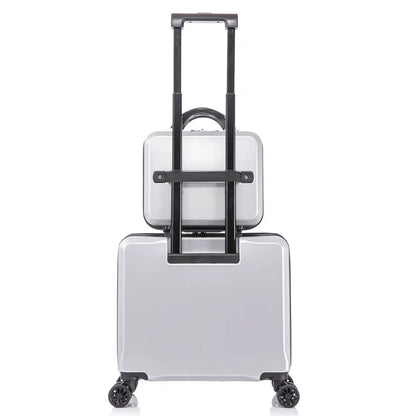 2 Piece Travel Luggage Set Hardshell Suitcase with Spinner Wheels 18” Underseat luggage and 14” Cosmetic Travel case Toiletry box Silver MLNshops]