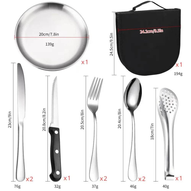 MLNshops 20-Piece Camping Utensil Set for Outdoor Dining
