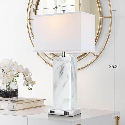 Modern Touch Control Table Lamps Set with USB Port