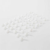 Set of white plastic connectors for assembling non-woven fabric shoe rack with 6 rows and 12 lattices, durable and lightweight.
