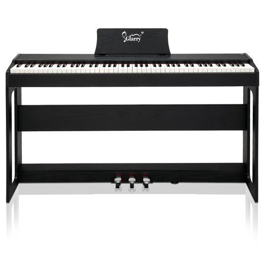 Glarry GDP-104 88 Keys Weighted Keyboards Digital Piano with Furniture Stand, Power Adapter, Triple Pedals, Headphones Black