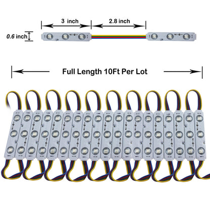 RGB SMD 5050 3 LED Module Light 12V For Sign Letter Channel Lamp Store Window