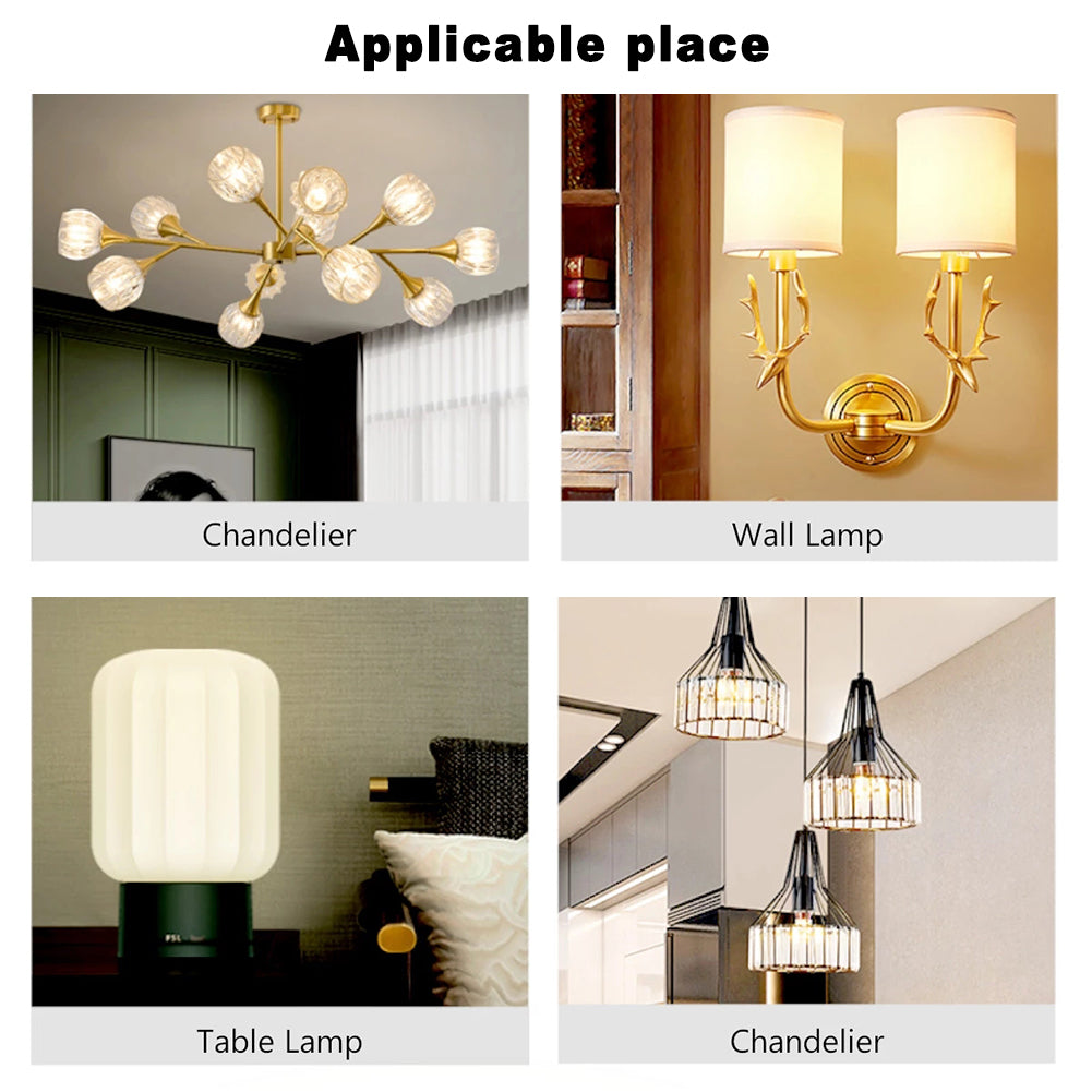 four different types of lights in a room
