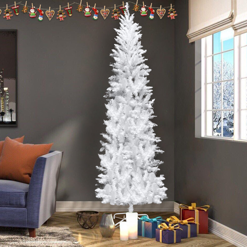 6.5ft Flocking Tied Light Christmas Tree MLNshops]