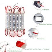 Super Bright IP65 Waterproof 5050 SMD Module Light Sign Strip Lamp DC 12V