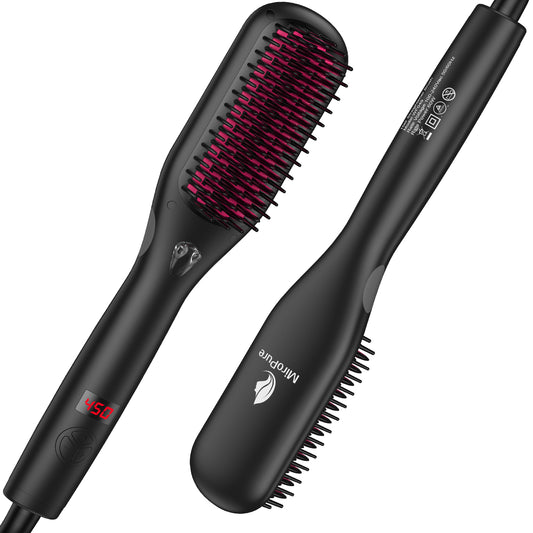 Hair Straightener Brush with Ionic Generator by MiroPure, 30 Seconds Fast MCH Ceramic Even Heating, 11 Temperature Settings, 60 Minutes Auto-off