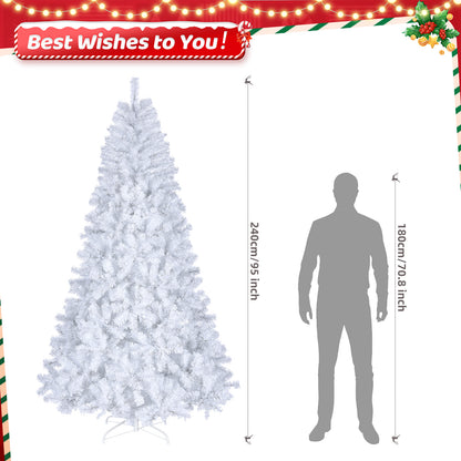 8ft White 670 Lights Warm Color 8 Modes 2008 Branch Christmas Tree White MLNshops]