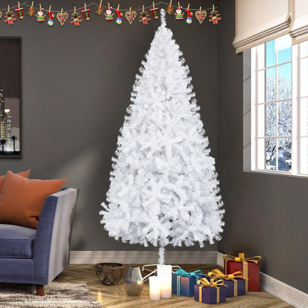 7FT Iron Leg White Christmas Tree with 950 Branches MLNshops]