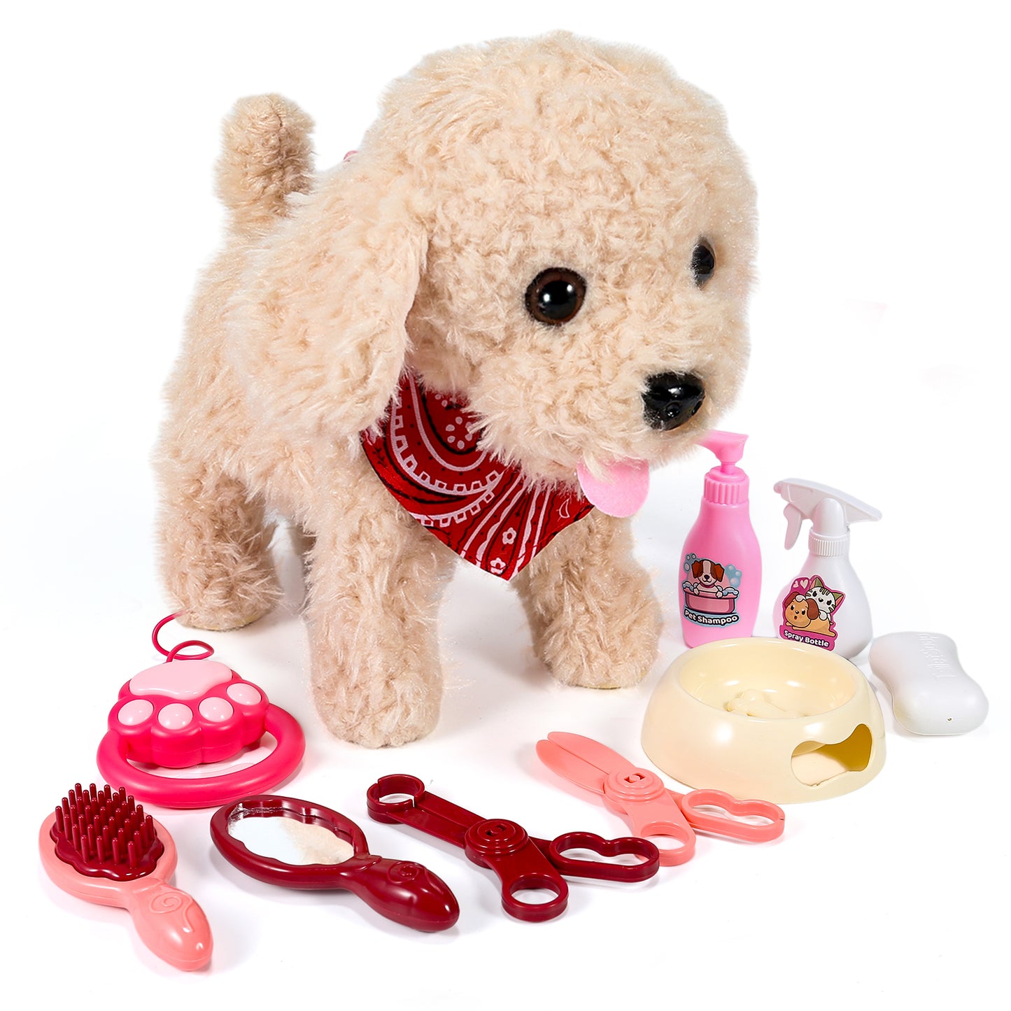 Spark Imagination with a Lifelike Walking, Barking, and Tail-Wagging Toy Pet! Complete Grooming Set and Leash Included for Kids' Creative Play