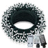 Coiled string light set with remote control and power adapter on a white background