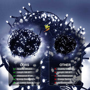 Comparison of LED string lights with specifications highlighted.