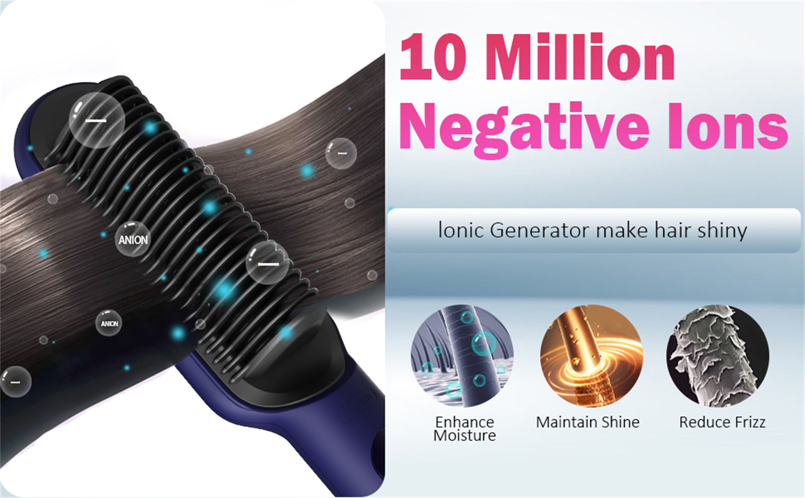 Advanced Negative Ionic Hair Straightener Brush 
