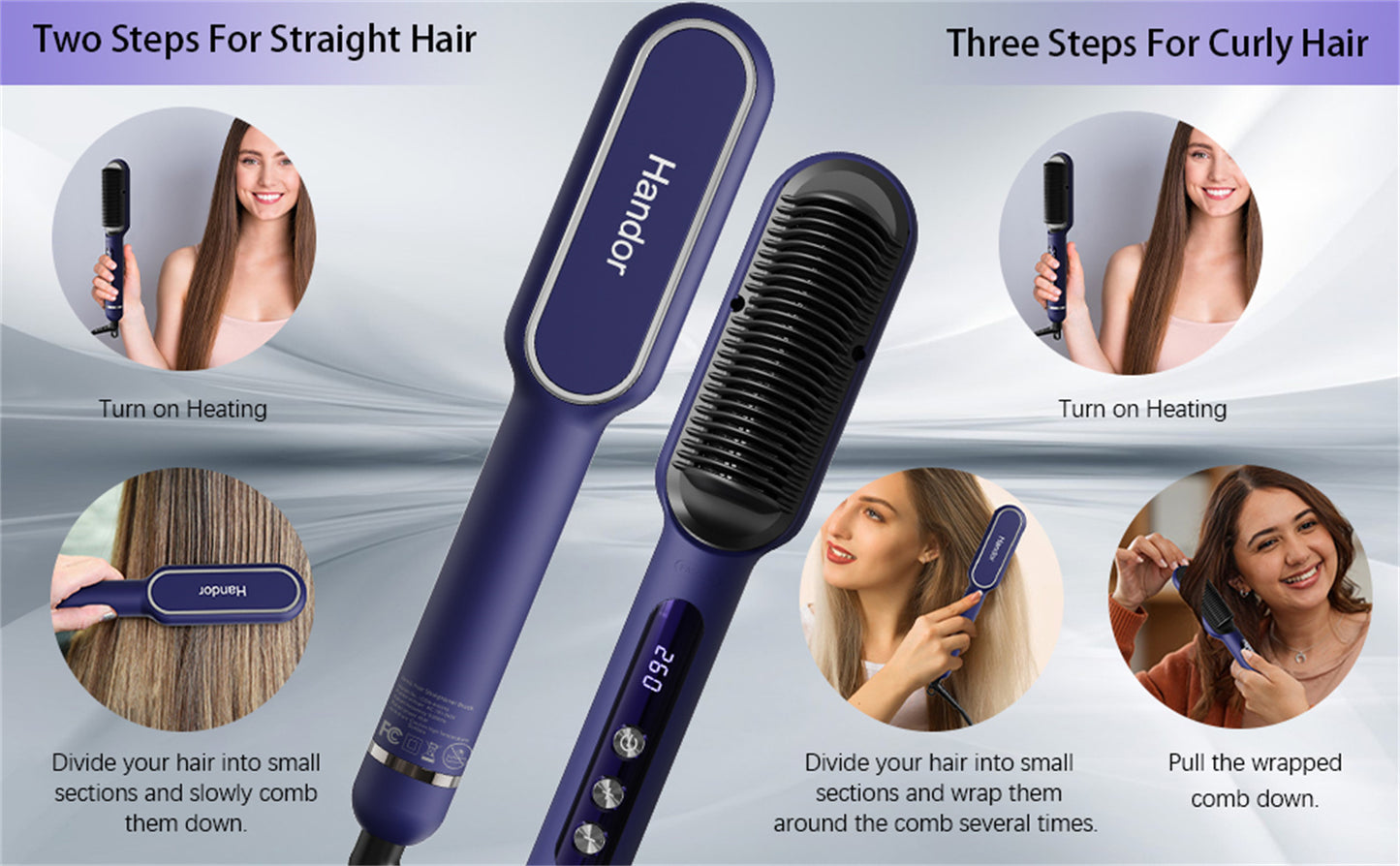 Advanced Negative Ionic Hair Straightener Brush 