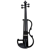 Black electric violin on a white background