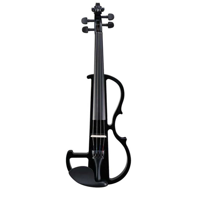 Black electric violin on a white background