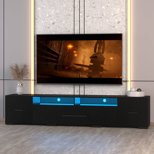 [Video] TV Console with Storage Cabinets, Remote, APP Control Long LED TV Stand, Full RGB Color Selection, 31 Modes Changing Lights Modern