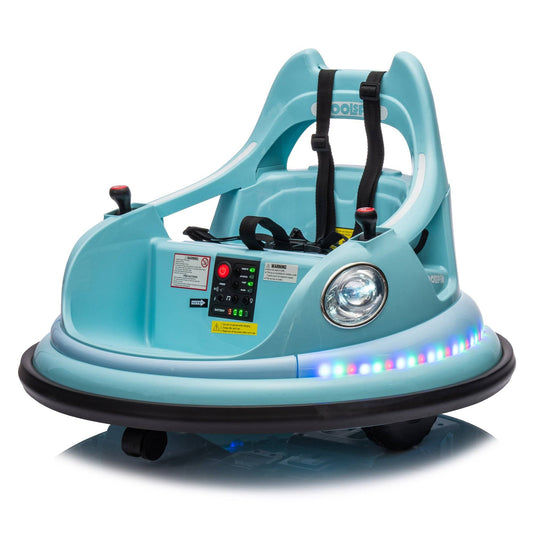 12V ride-on bumper car for kids, electric car for kids,1.5-5 Years Old, W/Remote Control, LED Lights,