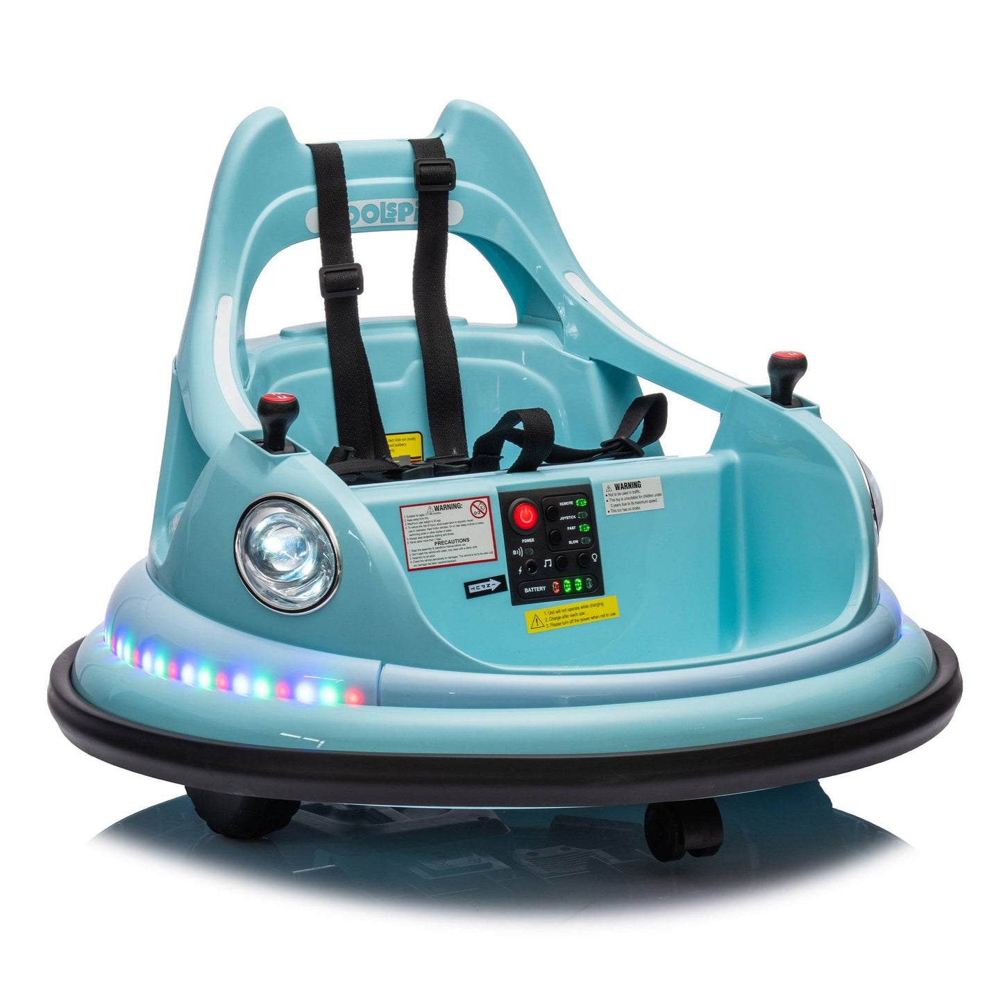 12V ride-on bumper car for kids, electric car for kids,1.5-5 Years Old, W/Remote Control, LED Lights,
