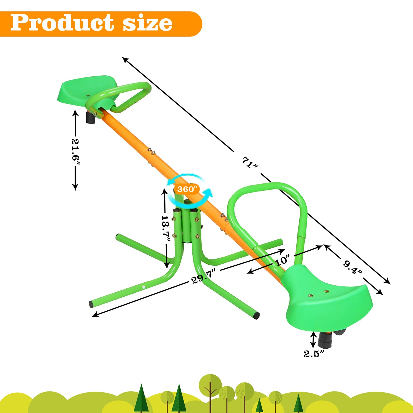 360 Degree Rotation Outdoor Kids Spinning Seesaw Sit and Spin Teeter Totter Outdoor Playground Equipment Swivel Teeter Totter for Backyard MLNshops]