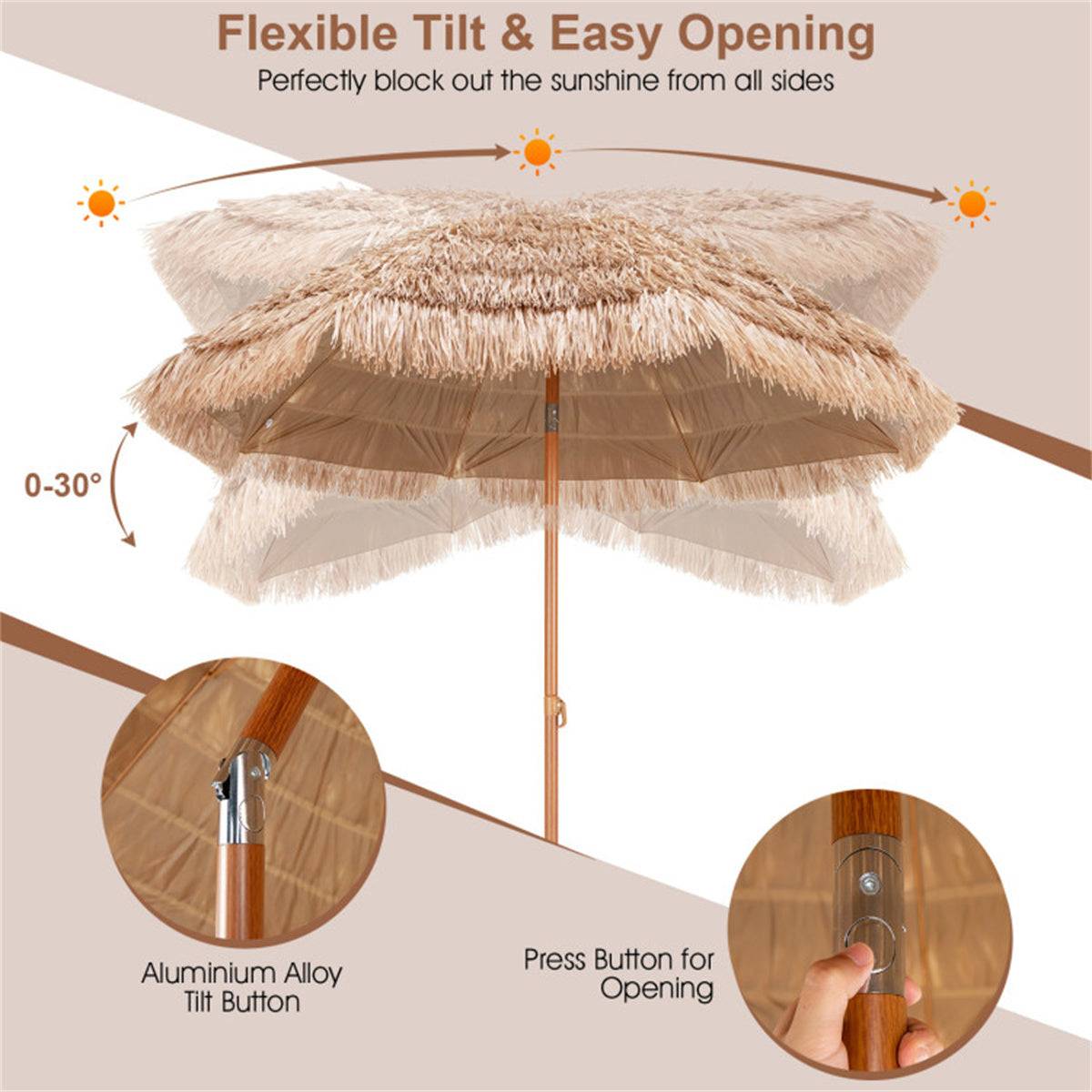 7.2 foot portable beach umbrella with adjustable tilt Success