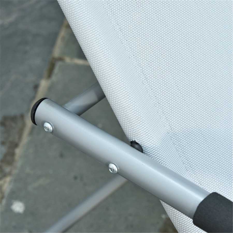 Gray garden rocking chair frame with weather-resistant fabric