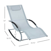 Adjustable outdoor lounge chair with dimensions