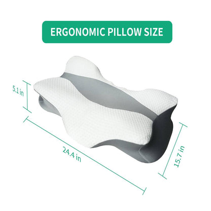 Memory Foam Neck Pillow,1 Piece Soft Comfortable Contour Sleep Pillow for Spring Daily Use, Ideal for Side & Back Sleepers, for the Neck and Shoulder.