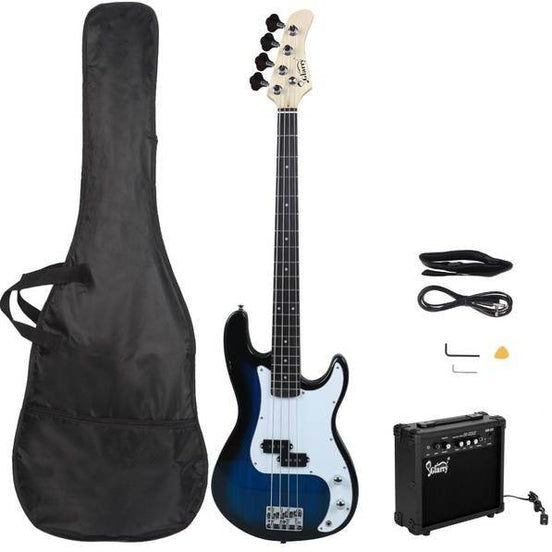 GP Guitar Bass Stereo Bag Strap Pick Cable Wrench Tool Blue