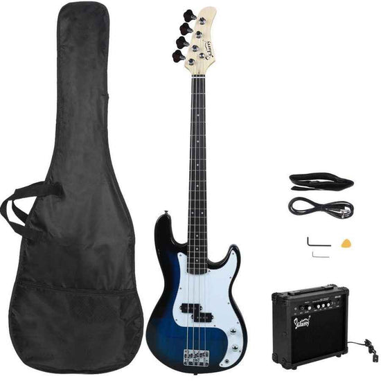GP Guitar Bass Stereo Bag Strap Pick Cable Wrench Tool Blue Default Title