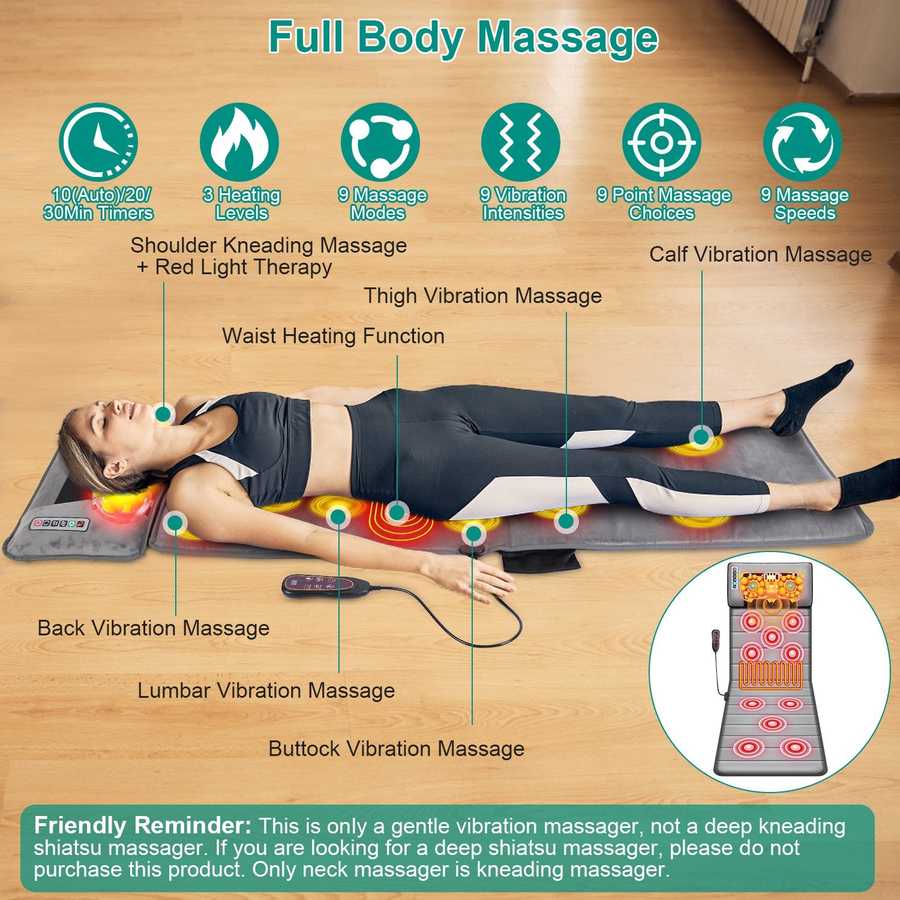 Full Body Massage Mat with Heat - Therapeutic Massage