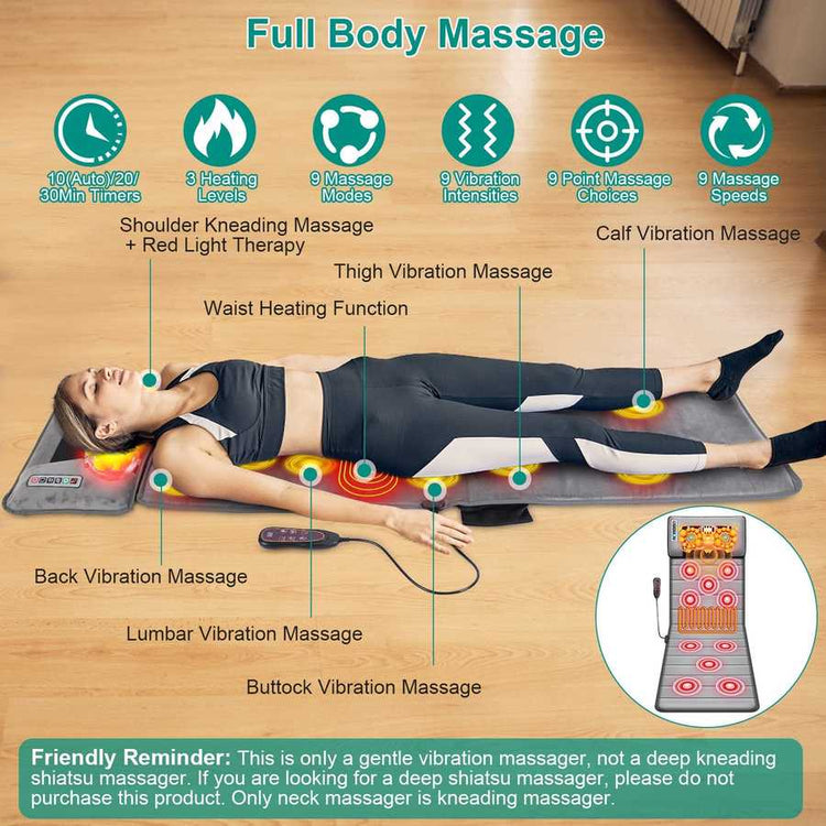Full Body Massage Mat with Heat - Therapeutic Massage