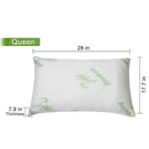 Queen size bamboo memory foam pillow with dimensions