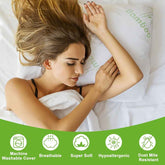 Woman sleeping on bamboo memory foam pillow