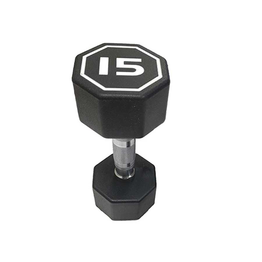 Black dumbbell with &