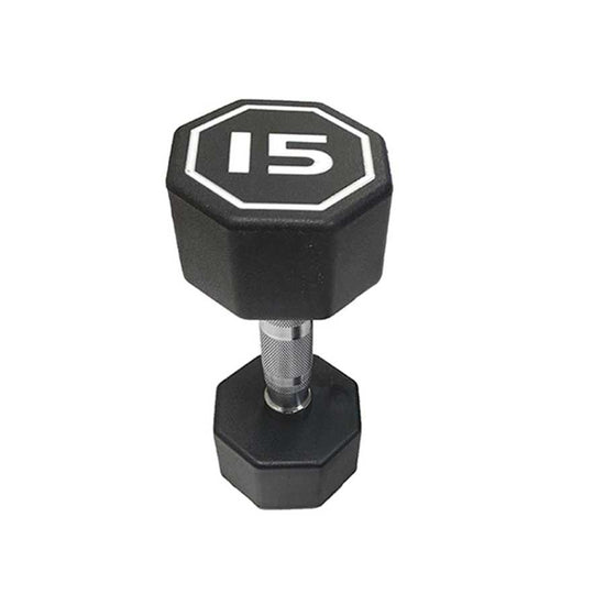 Black dumbbell with &