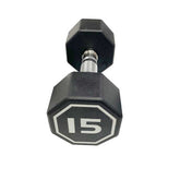 Black hexagonal dumbbell with &