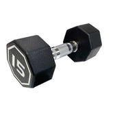 Black hexagonal dumbbell with &