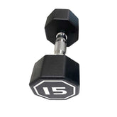 Black hexagonal dumbbell with &