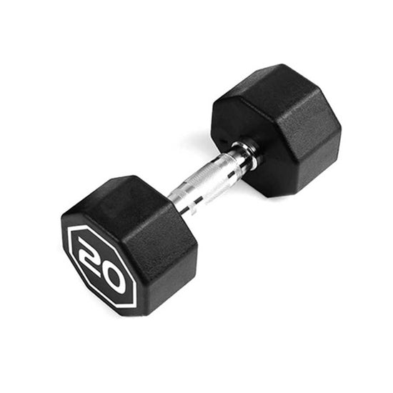 Black hexagonal dumbbell with &