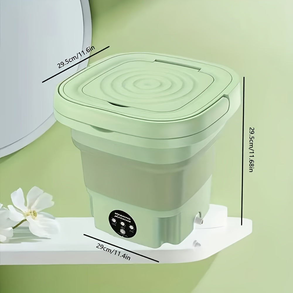 1PC Green Portable Washing Machine, Mini Washer, Upgraded Large Capacity Foldable Washer, Deep Cleaning of Underwear MLNshops]