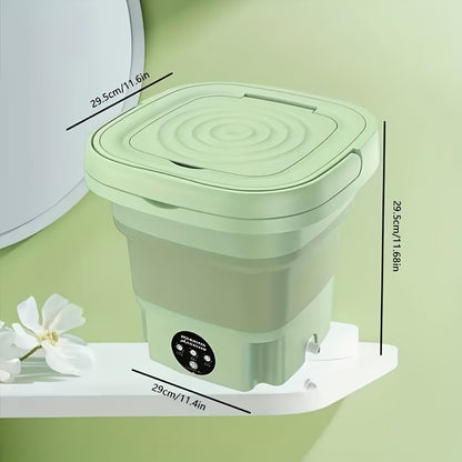 1PC Green Portable Washing Machine, Mini Washer, Upgraded Large Capacity Foldable Washer, Deep Cleaning of Underwear MLNshops]