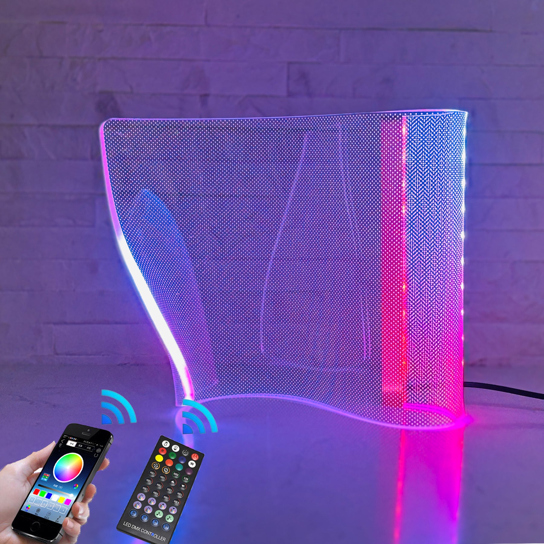 Modern Curved RGB Table Lamps for Bedrooms and Desks - Futuristic Ambient Mood Lighting for Gaming Rooms Default Title