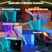 Modern Curved RGB Table Lamps for Bedrooms and Desks - Futuristic Ambient Mood Lighting for Gaming Rooms
