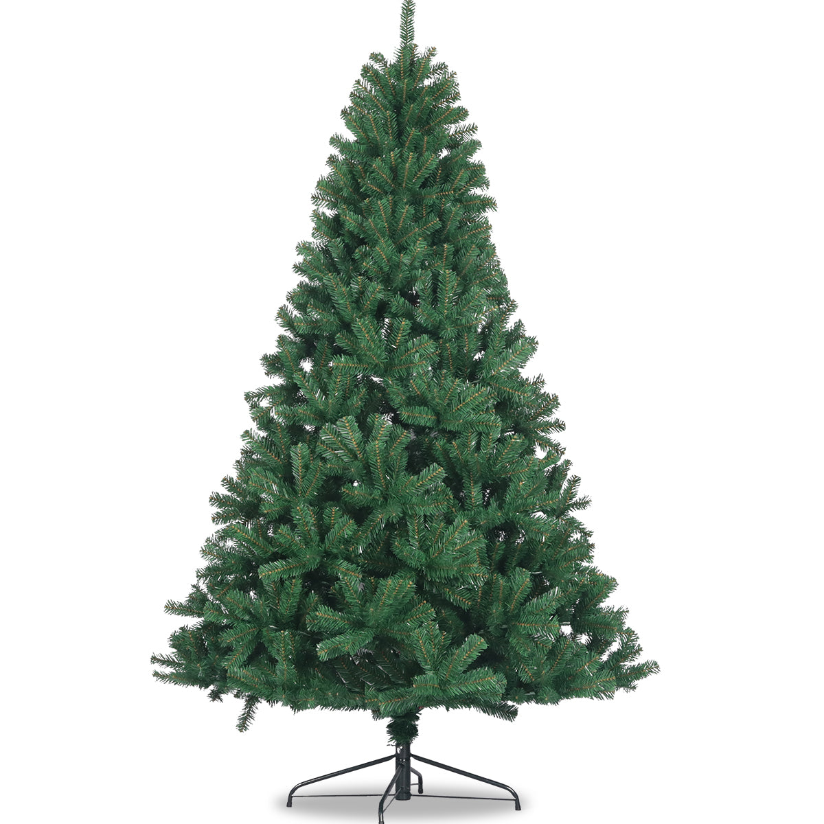 Artificial Christmas Tree Full Natural Spruce PVC Fir Tree 7.5ft Foldable Metal Stand Unlit Green MLNshops]