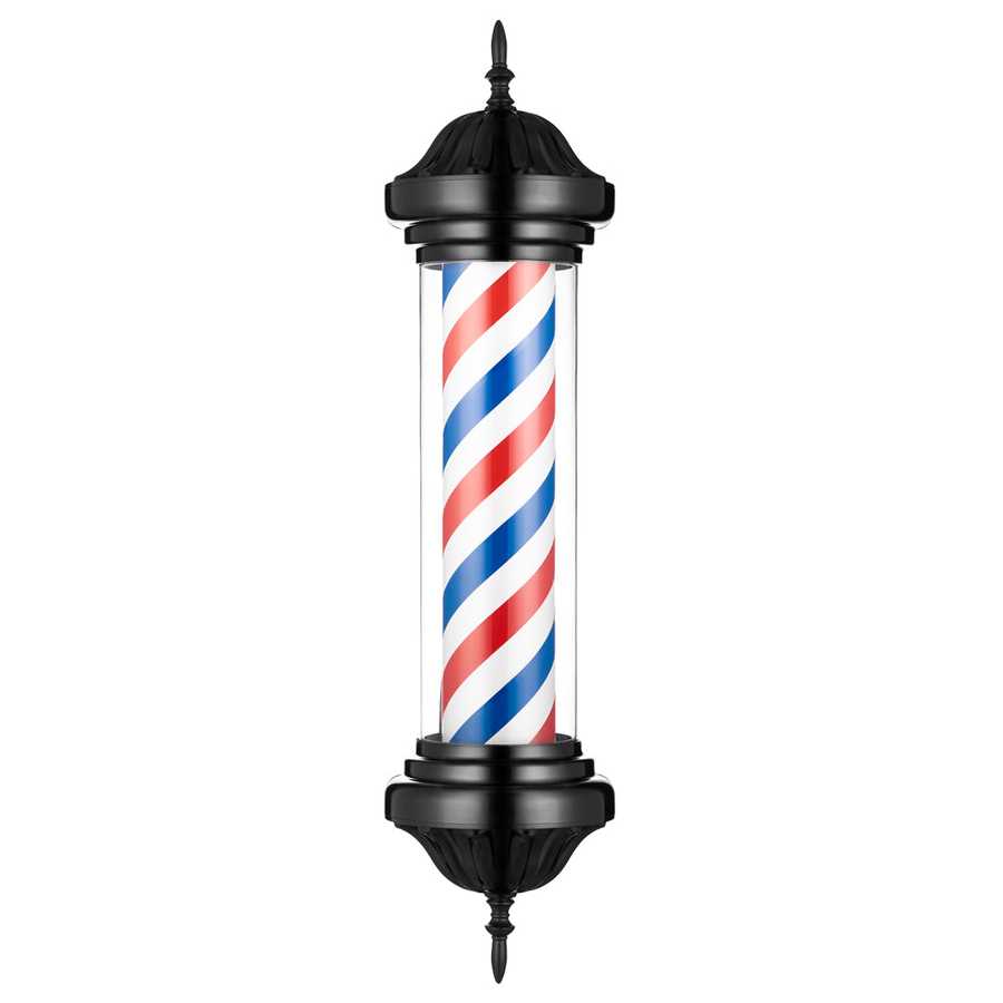 Barbershop LED sign with traditional barber pole design