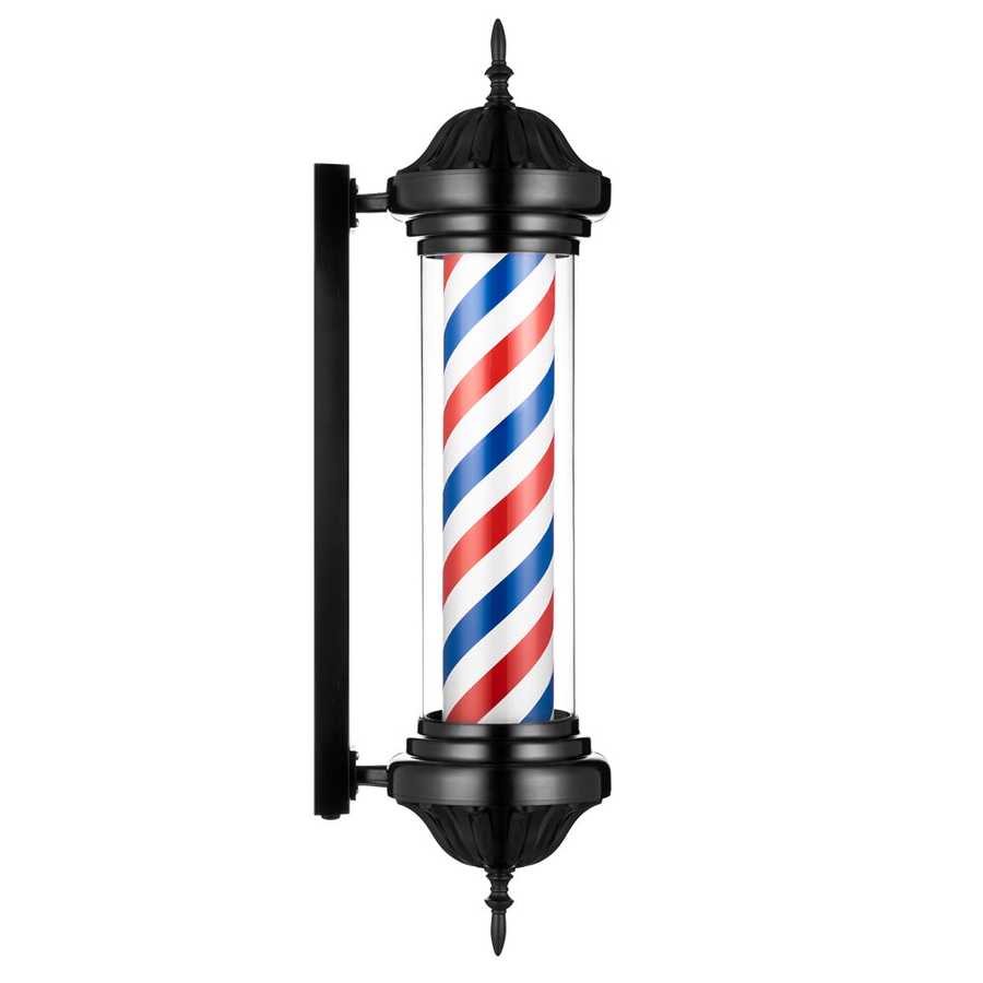 Barber shop LED sign light with classic barber pole design