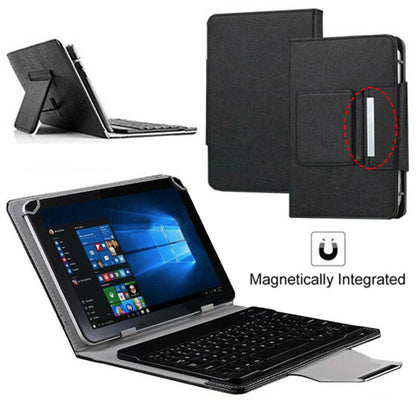 For Universal Android Tablets 10.1/10.5 Tablet Bluetooth Keyboard Case Cover[Black, Fits 10/10.1/10.5 Inch Tablet]